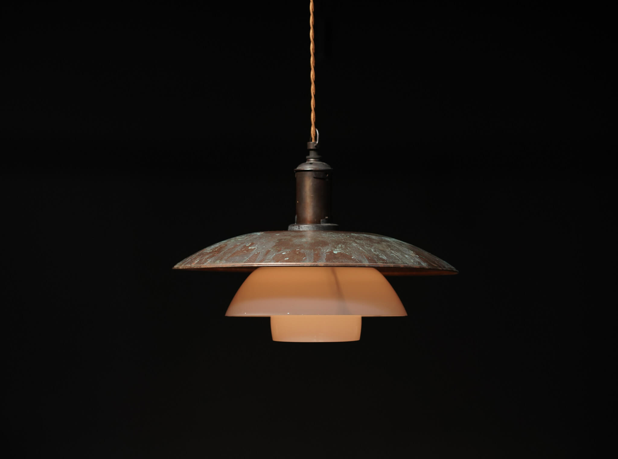 Poul Henningsen 4-3 Copper & Opal Glass Pendant 