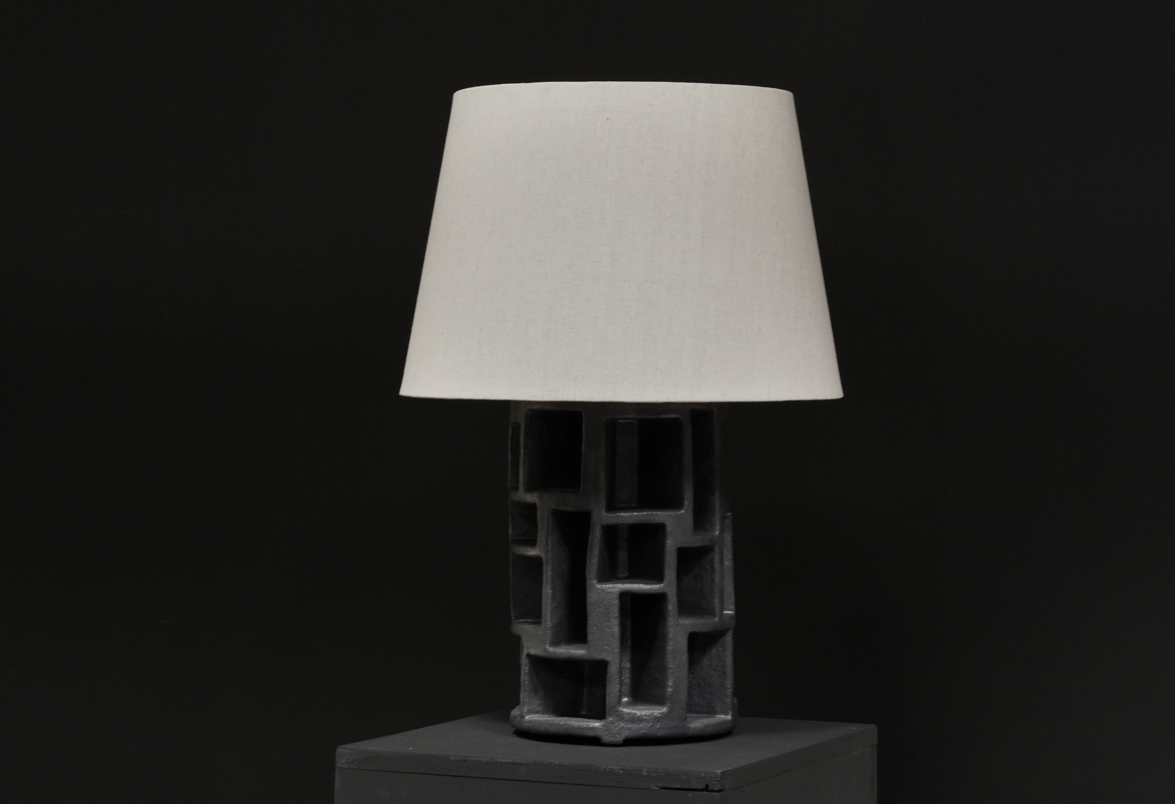 Charcoal Sculptural Lamp