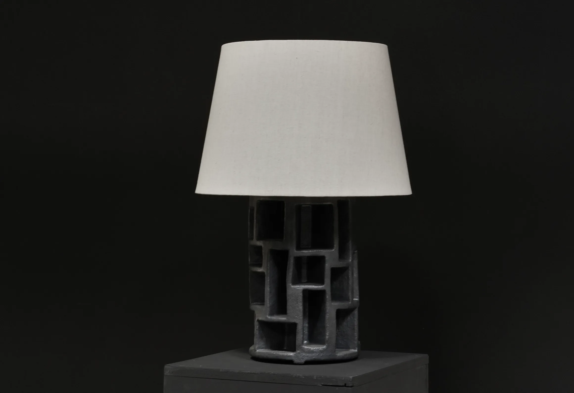 Charcoal Sculptural Lamp