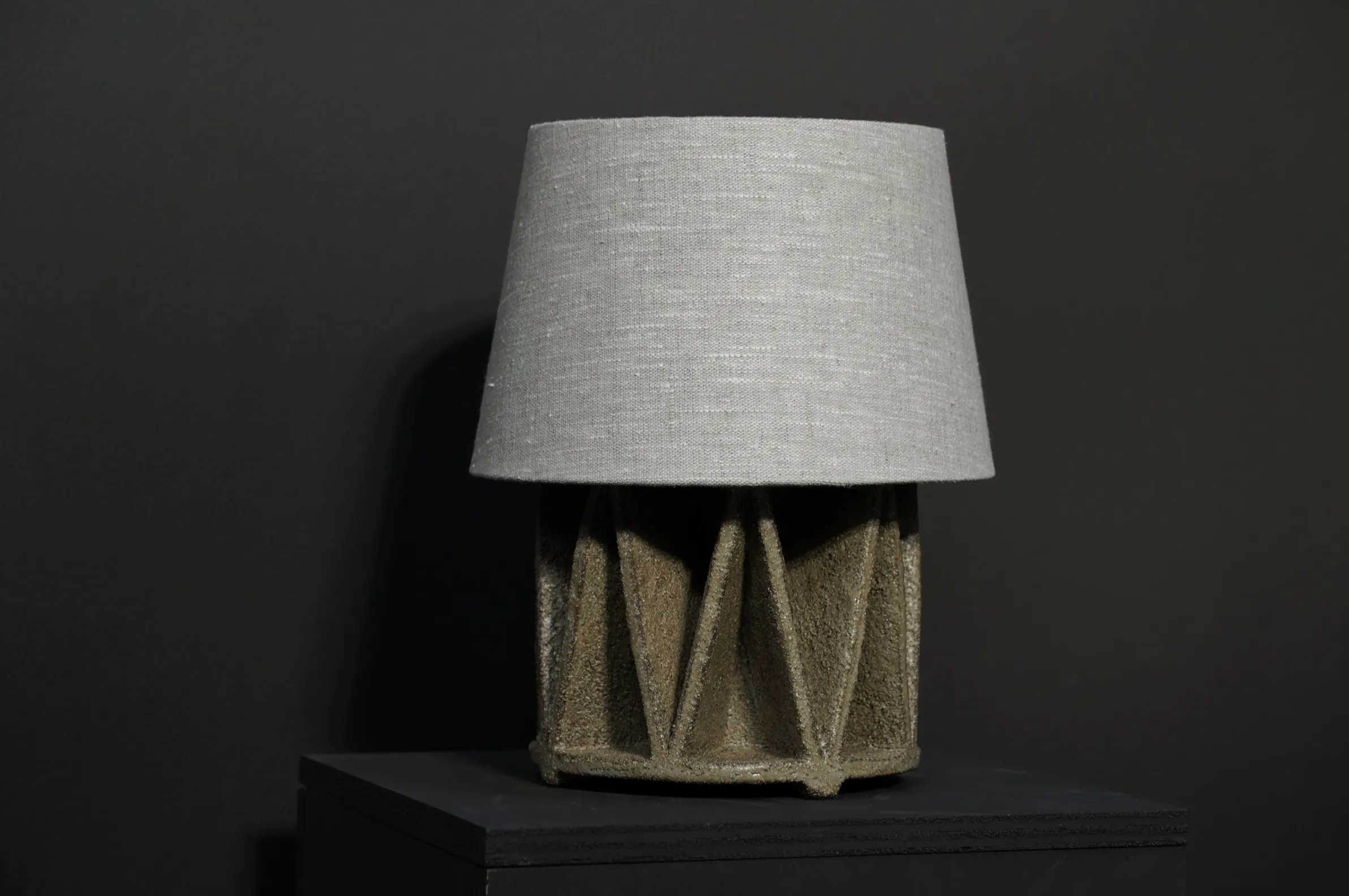 Small Sculptural "V" Lamp, Lichen