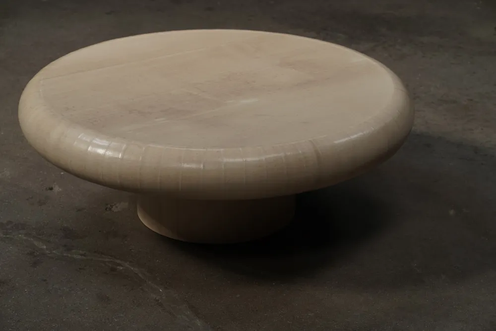 Round Paper Coffee Table, Ivory, by Studio Vushyan