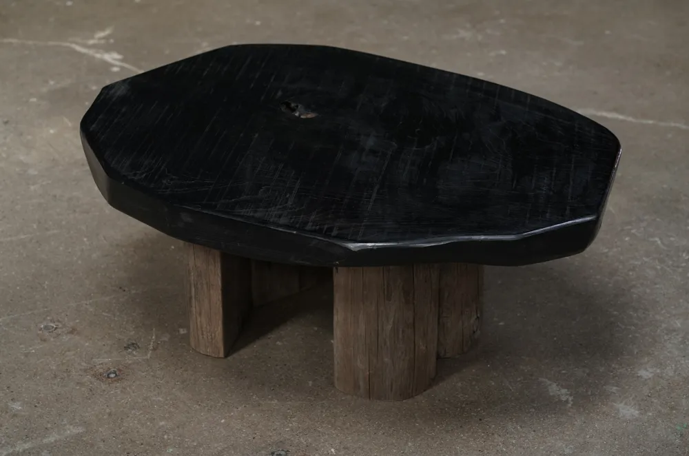 Cashew Side Table with Cylinder Bases
