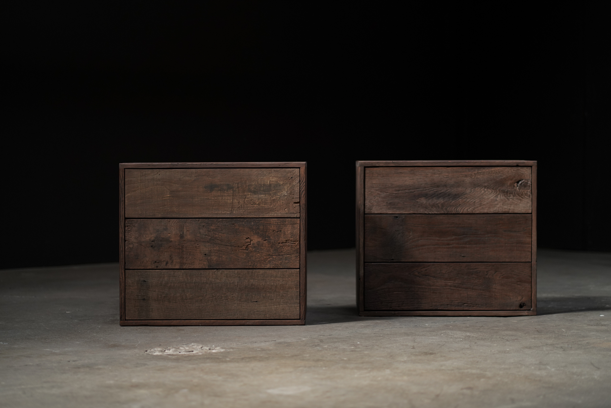 Pair of Rustic Nightstands, Nutmeg	