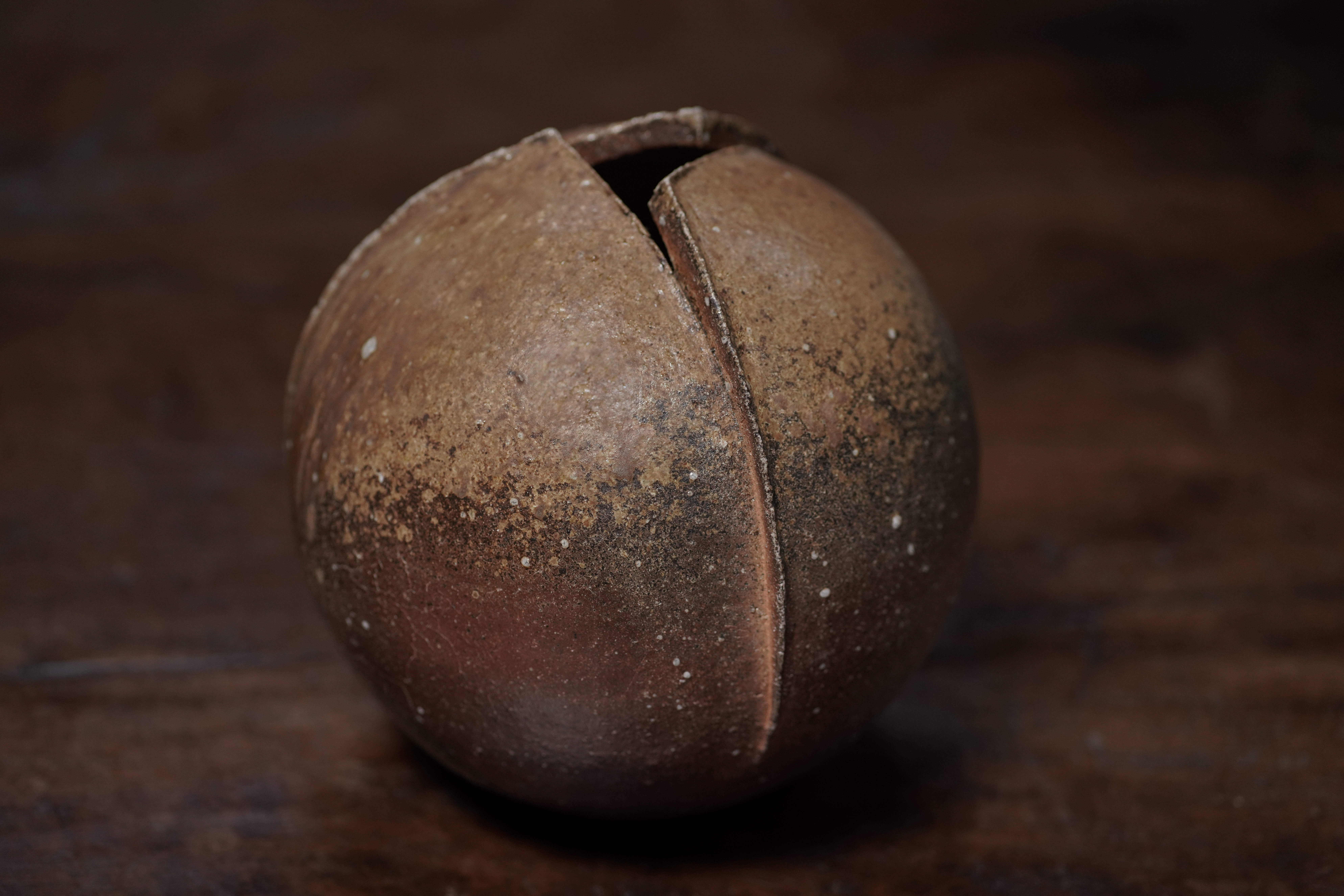 Medium Glazed Ceramic Sphere Vessel
