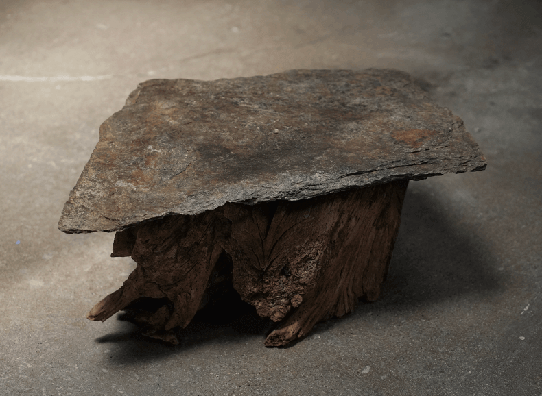 Organic Root Side Table with Stone Top