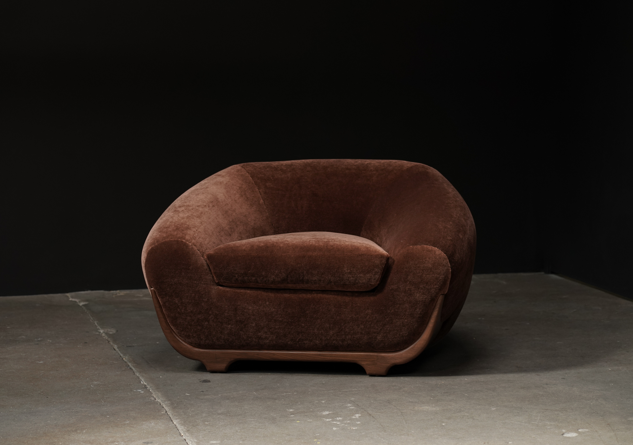 Stratus Lounge Chair, Chestnut Mohair