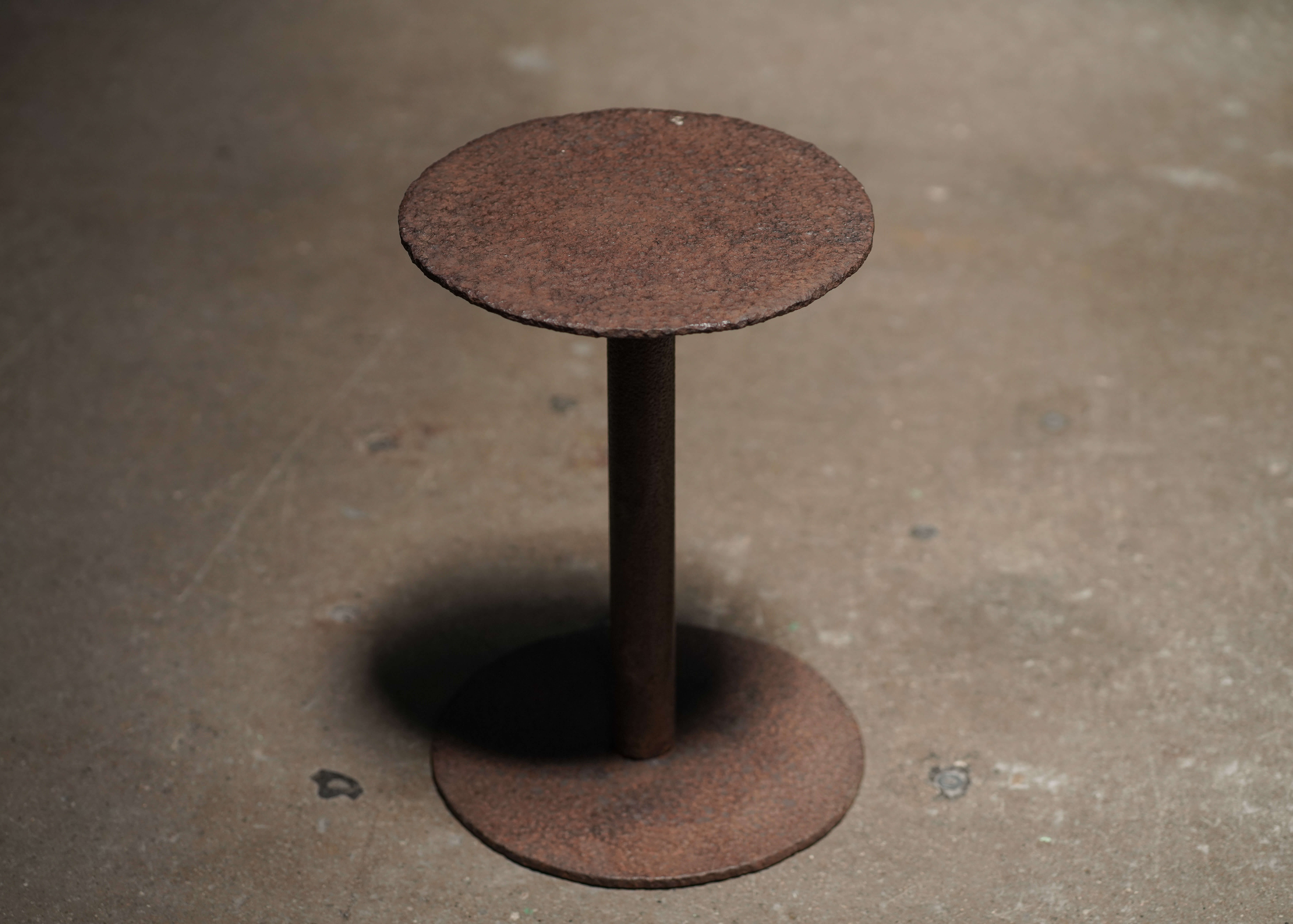 Patinated Iron Side Table