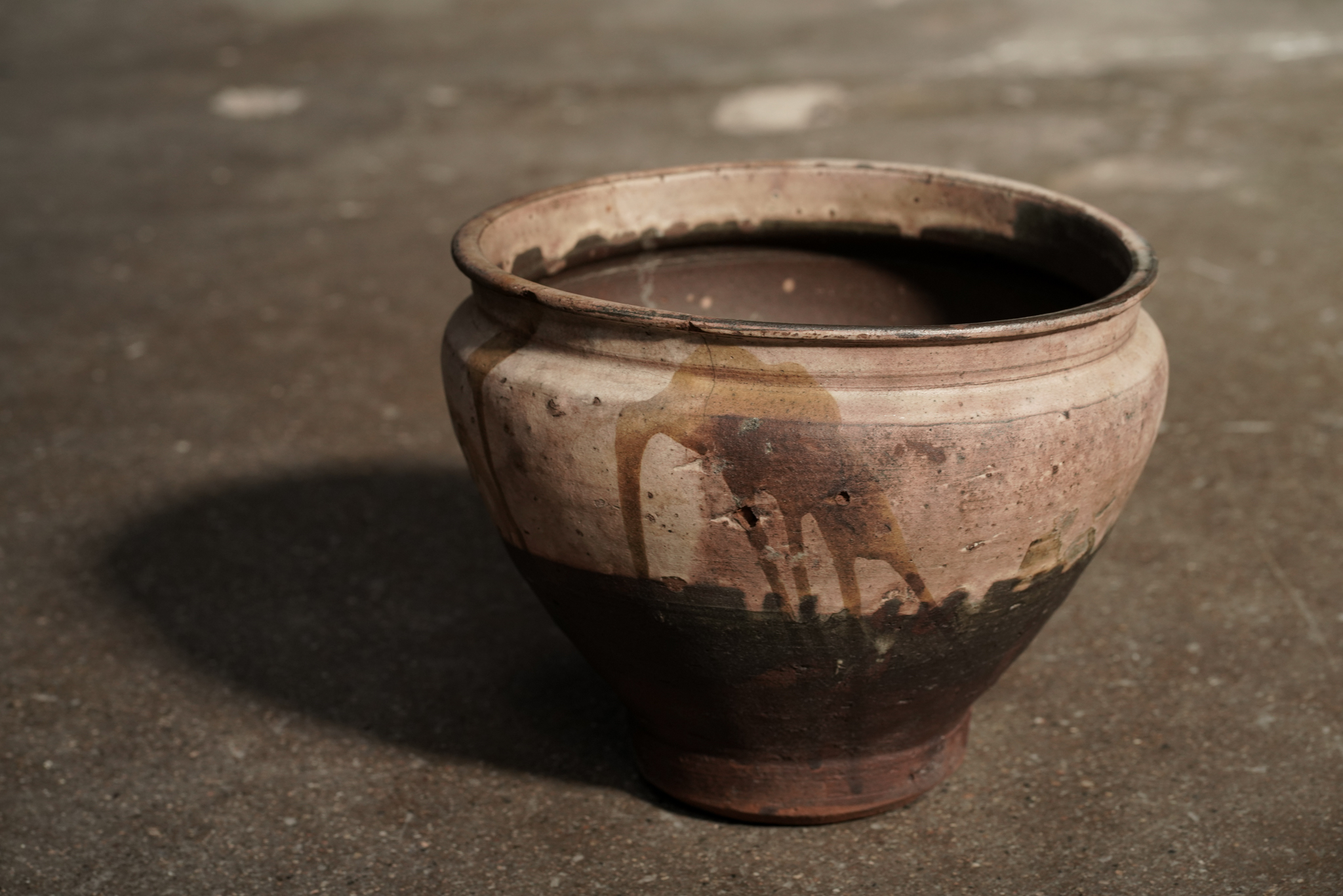 Two Tone Glazed Ceramic Vessel