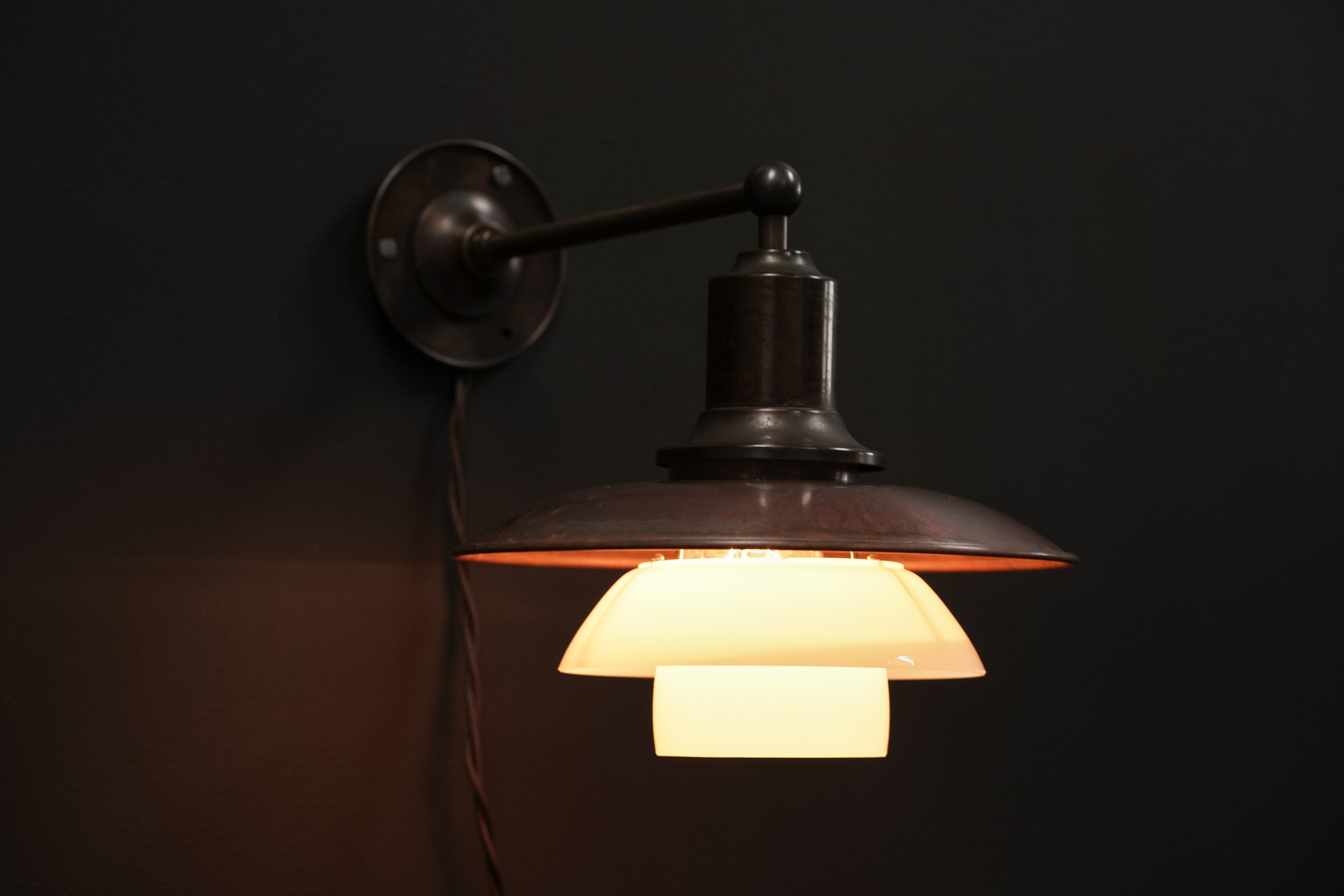 Poul Henningsen Opal & Copper Sconce
