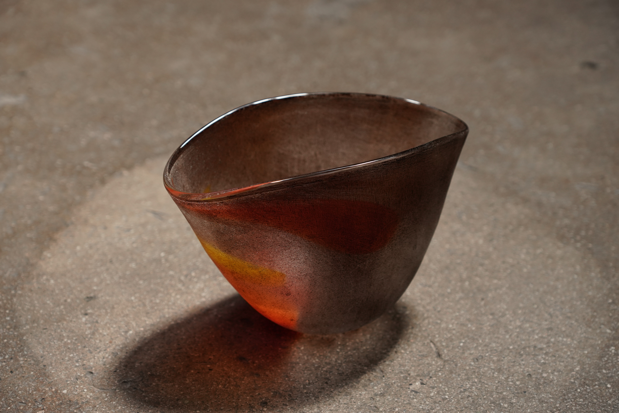 Japanese Glass Vase, Orange/Yellow	