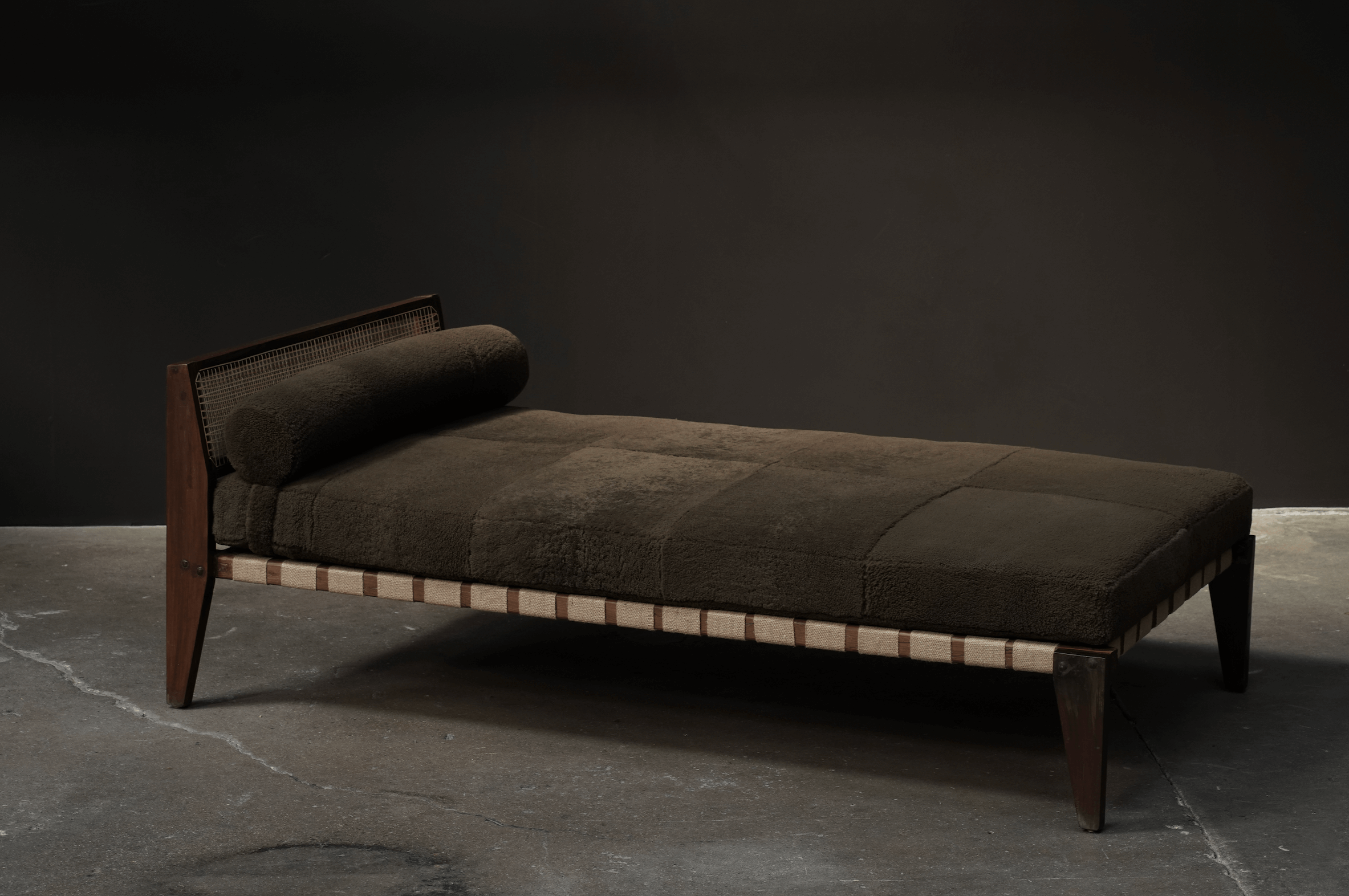 Pierre Jeanneret Webbed Daybed in Shearling (SOLD)