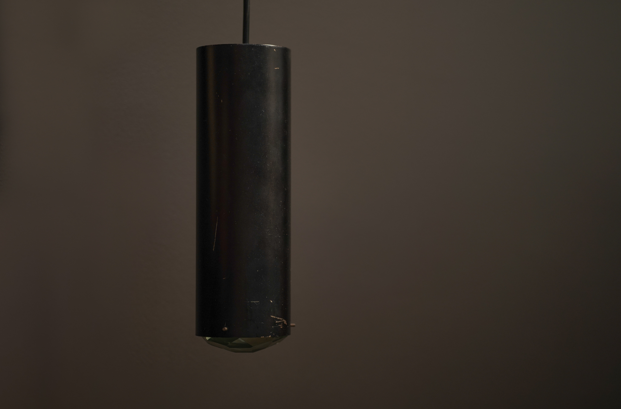 Cylinder Pendant with Faceted Glass