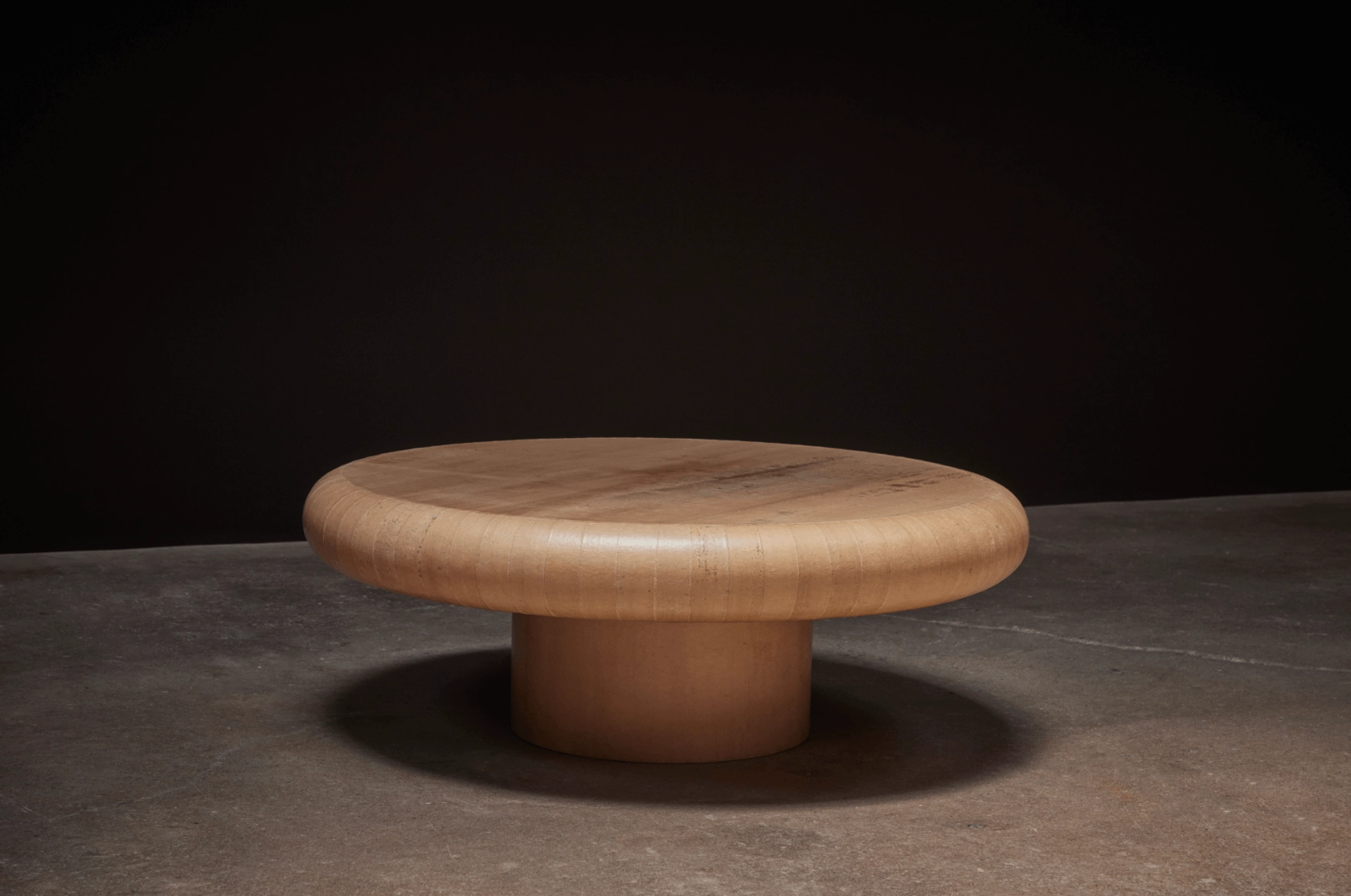 Round Paper Coffee Table, Tan, by Studio Vushyan