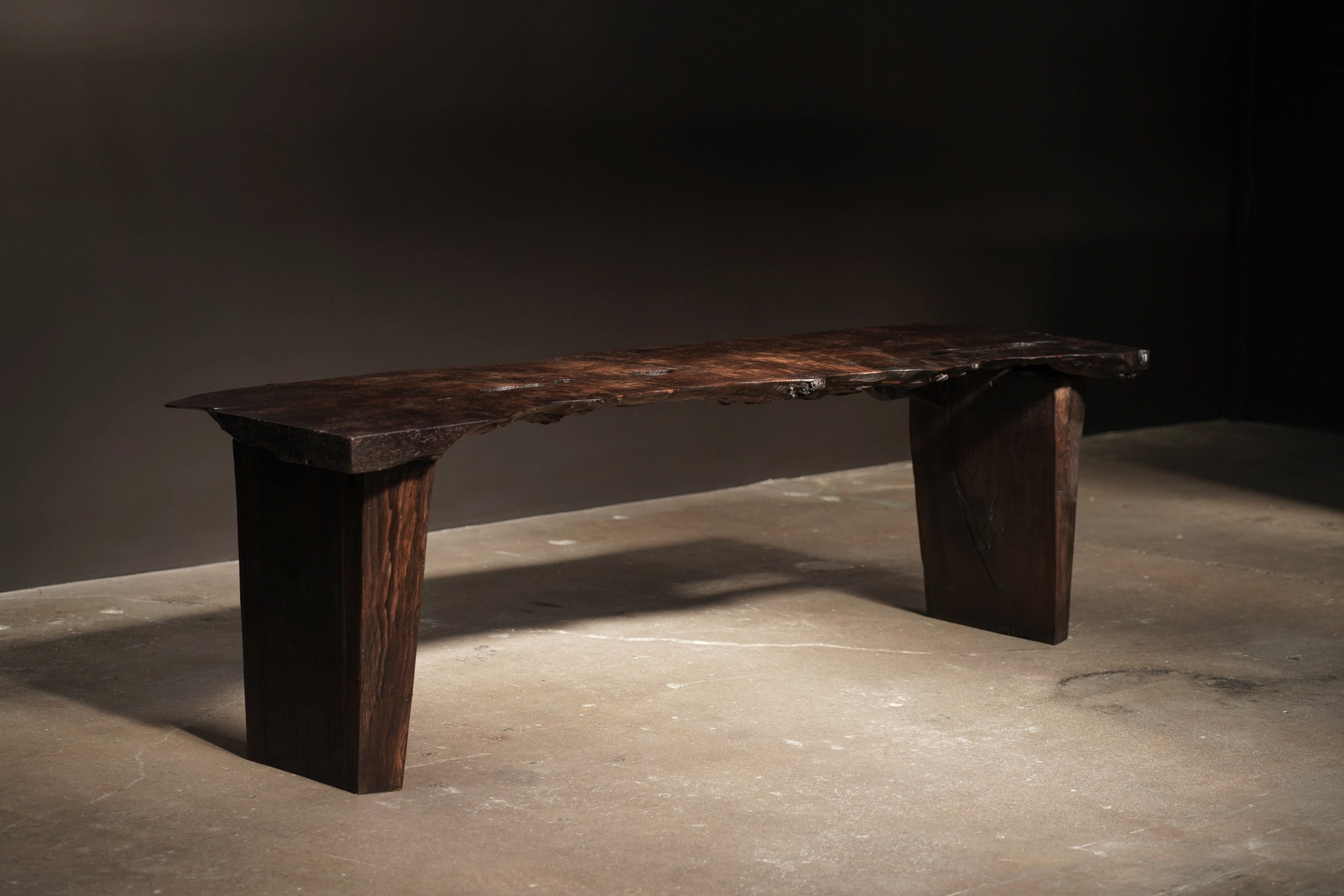 Organic Ebonized Wood Console