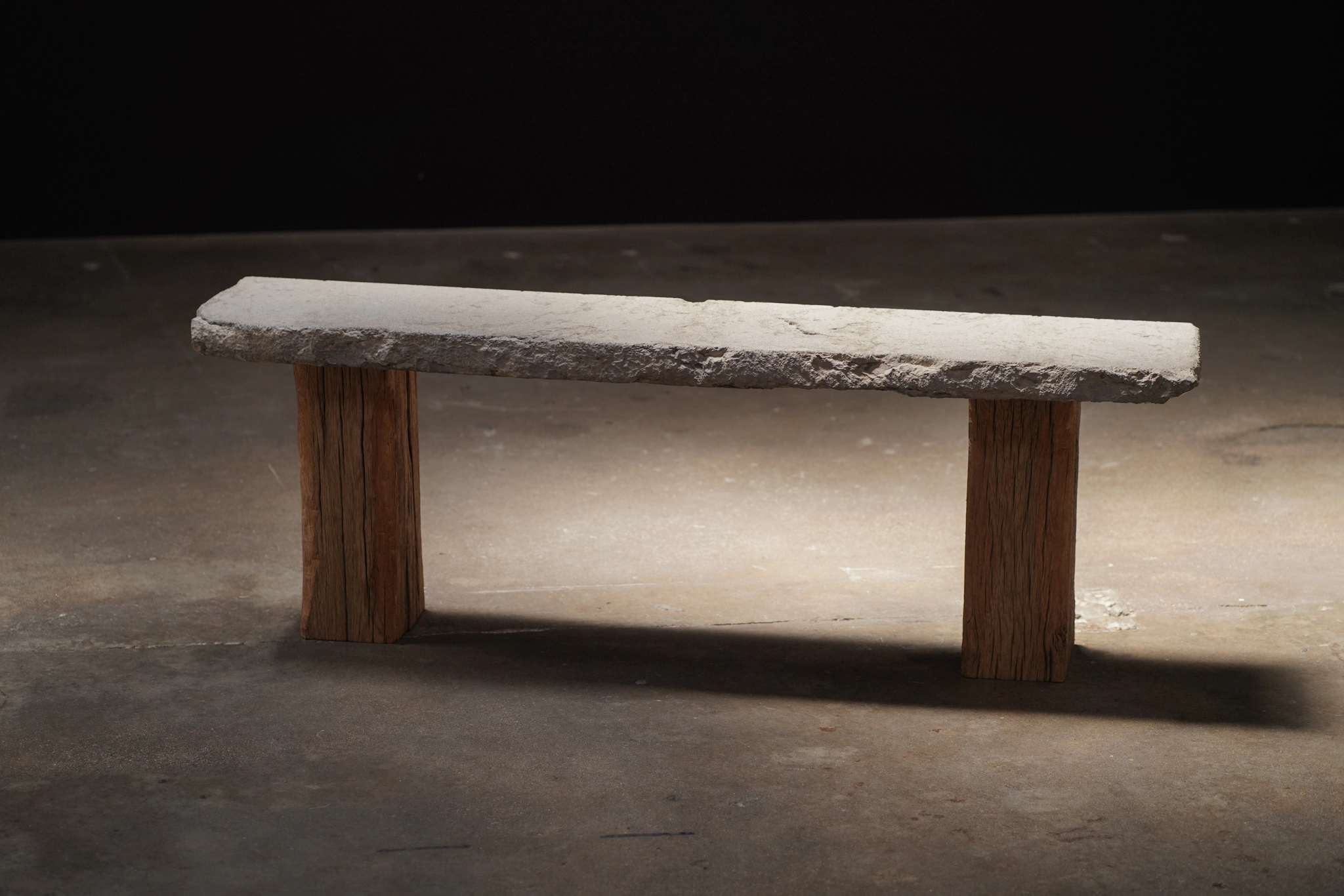 Stone and Pedestal Base Console