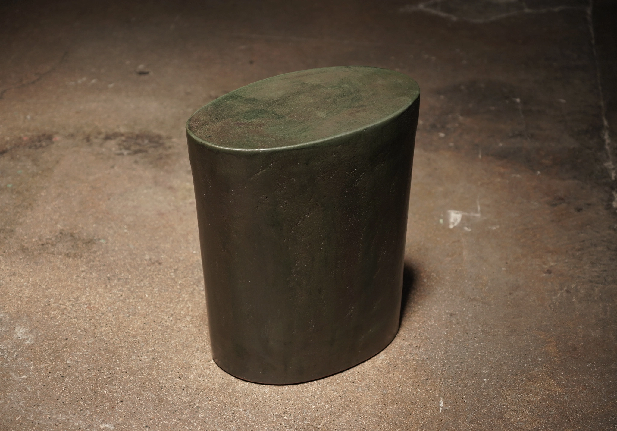 Oval Ceramic Side Table - Emerald