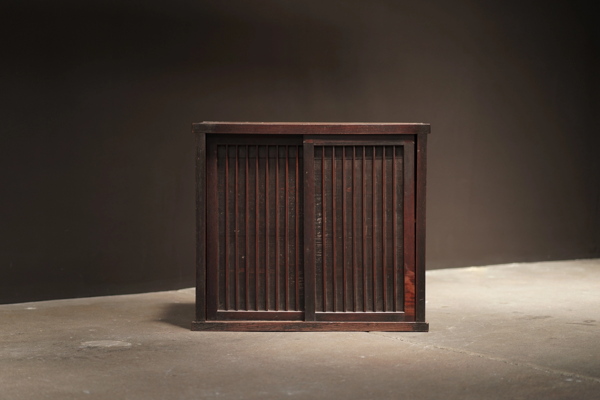 Small Slatted Tansu, Brown