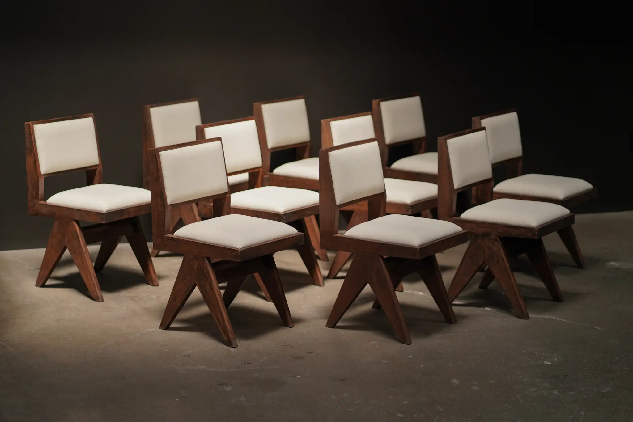 Pierre Jeanneret Dining Chair, PAU - Set of 12